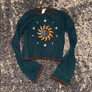 Cropped crochet sweater